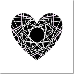 The heart graphic contains numerous angled lines. Posters and Art